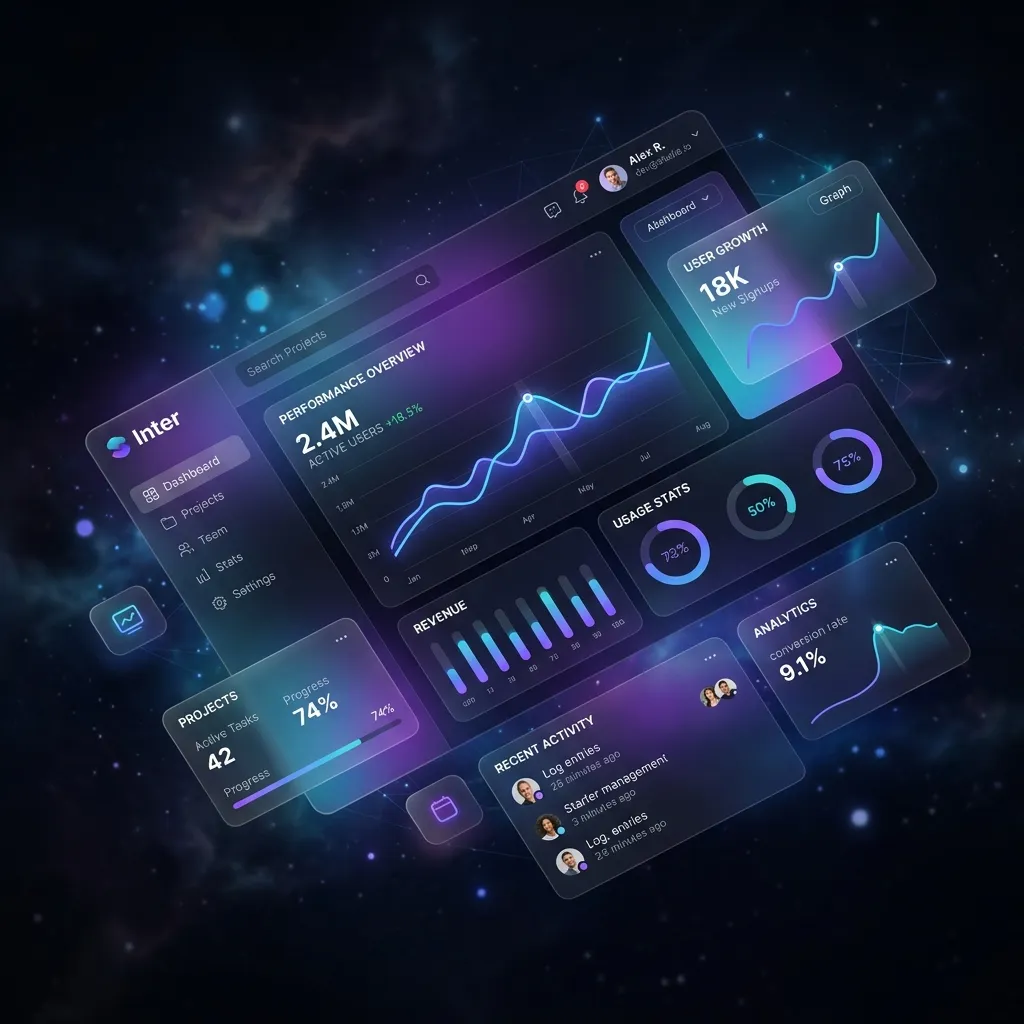 Modern web application dashboard UI